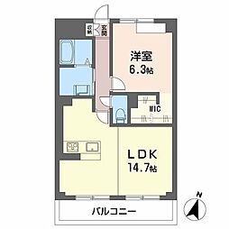 スクエアエムズ 1LDKの間取図画像