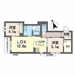 シャーメゾン桂川 2LDKの間取図画像