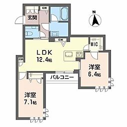マンテン　ラ　スエルテ 2階2LDKの間取り