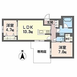 フォルトゥーナ御前 2LDKの間取図画像