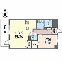 コモド西宮 1LDKの間取図画像
