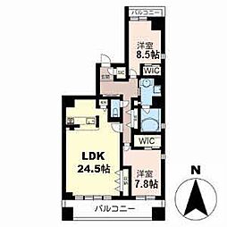 セレナヴィラ 2LDKの間取図画像