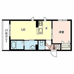 シャーメゾンシュクル緑橋 1LDKの間取図画像