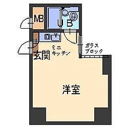 グランドメゾン西心斎橋 ワンルームの間取図画像
