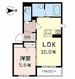 シャーメゾンコスモ 1LDKの間取図画像