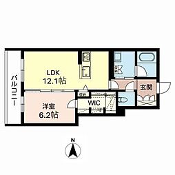 オーク・フォート 1LDKの間取図画像