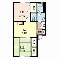 フレグランス西江井ケ島 2DKの間取図画像