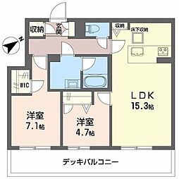 メゾン カルム 2LDKの間取図画像