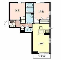 シャーメゾンシンワ2 2LDKの間取図画像
