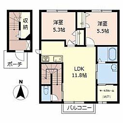 アイリスコートノース 2SLDKの間取図画像