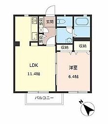 シャーメゾンフィオーレB 1LDKの間取図画像
