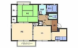 エクシード 2階2DKの間取り