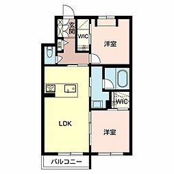 メゾングランソレイユ 2LDKの間取図画像