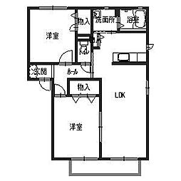 Biwa 2LDKの間取図画像