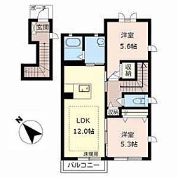 MASTCOURTのと川 2LDKの間取図画像