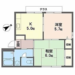 ピュアハイツ 2Kの間取図画像