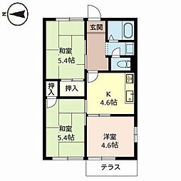 ヒルズ花屋敷 3Kの間取図画像