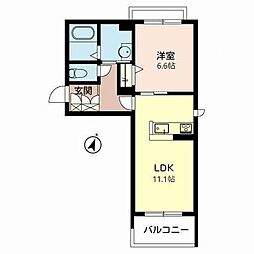 グラン・シエル 1LDKの間取図画像