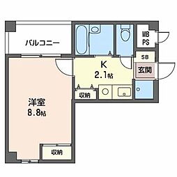 J&Sビルディング 1Kの間取図画像