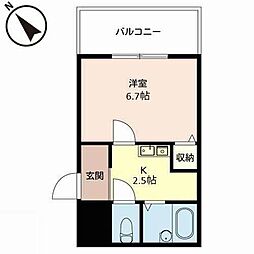 J&Sビルディング 1Kの間取図画像