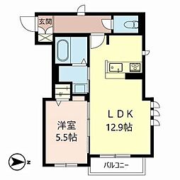 サンハイム 1LDKの間取図画像