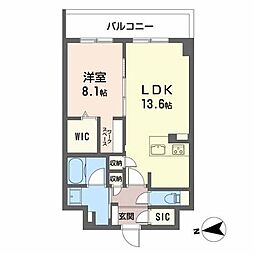 シャーメゾン立花 1LDKの間取図画像