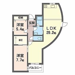 ミルプラトー甲子園 2LDKの間取図画像