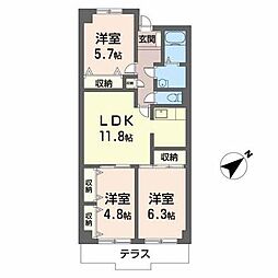 プルミエールI.K. 3LDKの間取図画像
