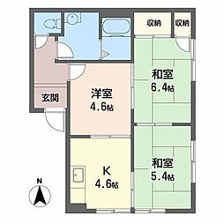 花里丘 3Kの間取図画像