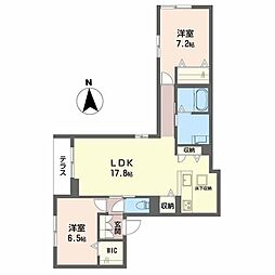 シャーメゾン アプローズM 2LDKの間取図画像