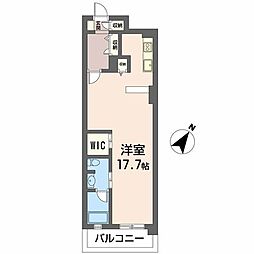 オーチャードアレー山手通 4階ワンルームの間取り