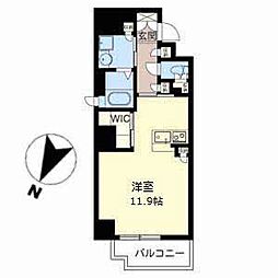パラッツォロッサ ワンルームの間取図画像
