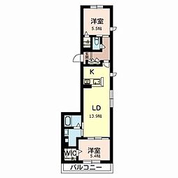 ベルドミール浦堂 2LDKの間取図画像