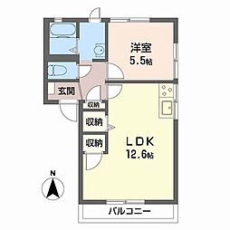 サンシャイン中津 1LDKの間取図画像