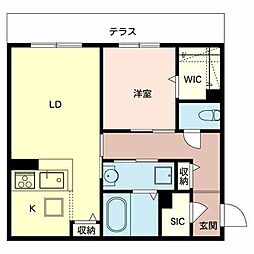 シャーメゾンフレデリック 1LDKの間取図画像