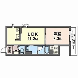 シャーメゾン跡坂 1LDKの間取図画像