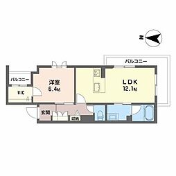 シャーメゾン　アラキ 3階1LDKの間取り