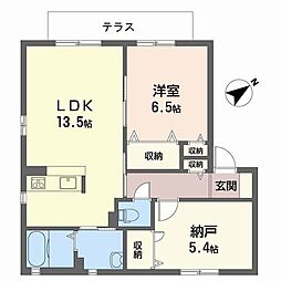 シャーメゾンティエラD棟 1SLDKの間取図画像