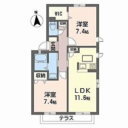 ガーデンコート泉 2LDKの間取図画像