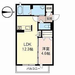 ベッロ北梅田 1LDKの間取図画像