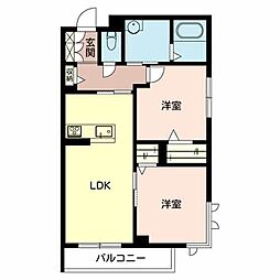 カーサレジオKS 2LDKの間取図画像
