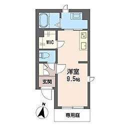 シャーメゾンシュヴアル ワンルームの間取図画像
