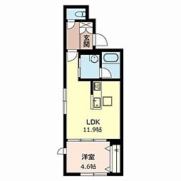 シャーメゾンガーデンズ旭が丘 1LDKの間取図画像