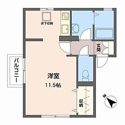 メレ・オハナ ワンルームの間取図画像