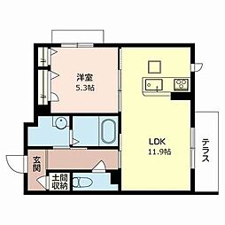 コンフォート須磨 1LDKの間取図画像