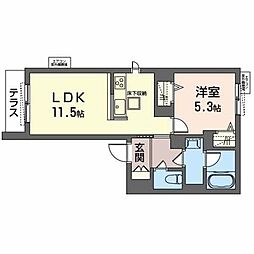 Ｍａｉｓｏｎ　ｄｅ　ｌｕｘｅ 1階1LDKの間取り