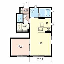 ＦＬＯＲＡ　II 1階1LDKの間取り