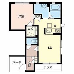 ＣＯＭＥＴＯIII　Ａ棟 1階1LDKの間取り