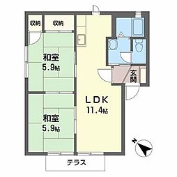 フレグランスY.S 2LDKの間取図画像