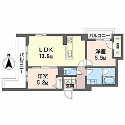 シャーメゾン ウエストステイ 2LDKの間取図画像